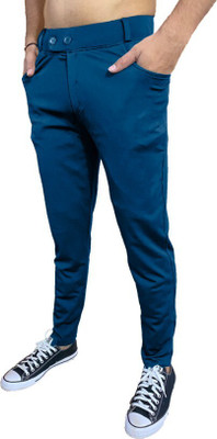 PS Traders Solid Men Blue Track Pants