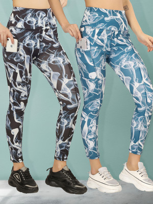 BEYOGINI Printed Women Black, Blue, White Track Pants