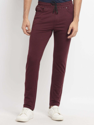 Status Quo Solid Men Red Track Pants