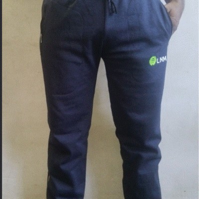 LNM Embroidered Men Dark Blue Track Pants