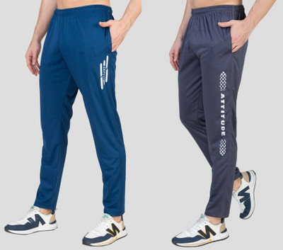 Zeffit Printed Men Blue, Grey Track Pants