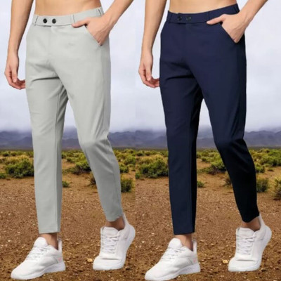 STYROVA Solid Men Grey, Blue Track Pants