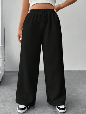 Dockstreet Solid Women Black Track Pants