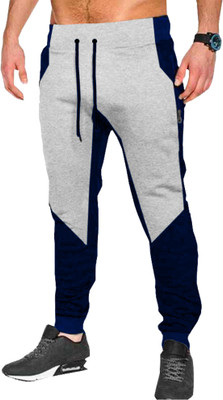 Nvgarments Colorblock Men Dark Blue, Grey Track Pants