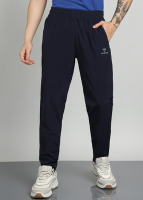 The Zoven Solid Men Blue Track Pants