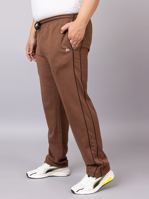 YHA Solid Men Brown Track Pants