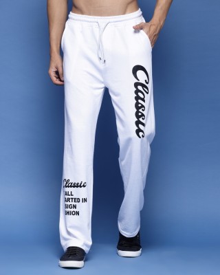 FLYNOFF Printed Men White Track Pants