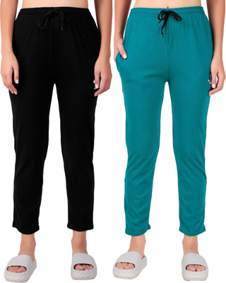 FASHIONHOUSETS Solid Women Black, Blue Track Pants
