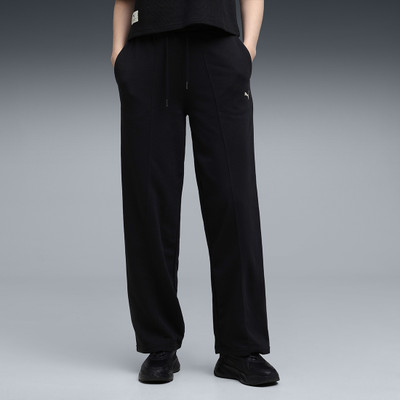 PUMA Solid Women Black Track Pants