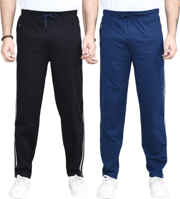 RAPL BHARAT Striped Men Black, Blue Track Pants
