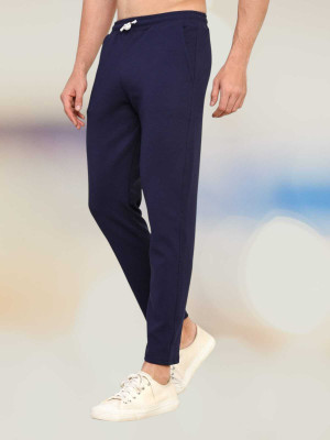 FABLOID Solid Men Dark Blue Track Pants