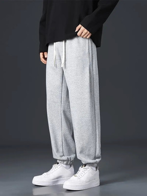 PROGENY Solid Men Grey Track Pants