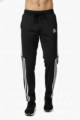 HILL7 Self Design Men Black Track Pants