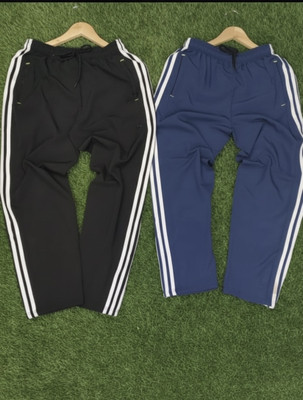An commerce Striped Men Black, Dark Blue Track Pants