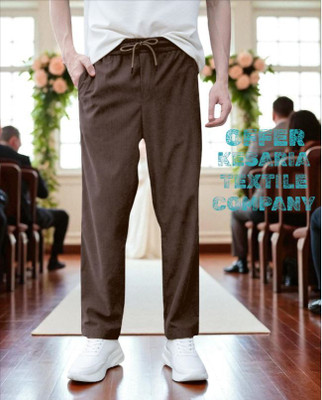 Kesaria Textile Company Solid Men Brown Track Pants