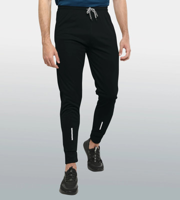 PS Traders Solid Men Black Track Pants