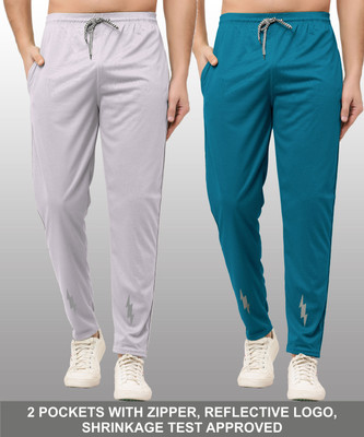 GAJAVU Solid Men Light Blue, Grey Track Pants