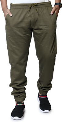 OF-NOTE Solid Men Green Track Pants