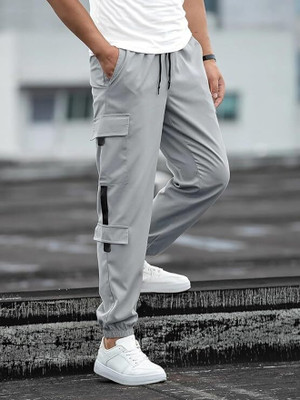 MACK JONNEY Solid Men Grey Track Pants