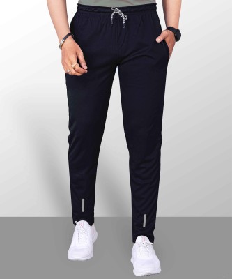 QFABRIX Solid Men Black Track Pants