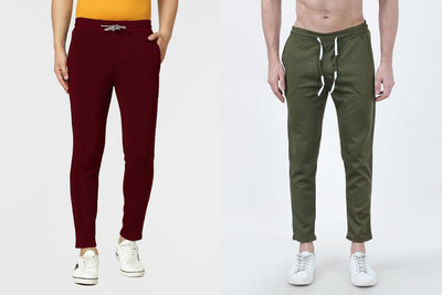 Kashmiri threading Regular Fit Men Green, Maroon Trousers