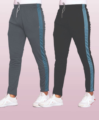 CLOTVIN TREND Solid, Striped Men Grey Track Pants