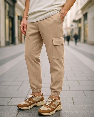 BEWAKOOF Solid Men Brown Track Pants