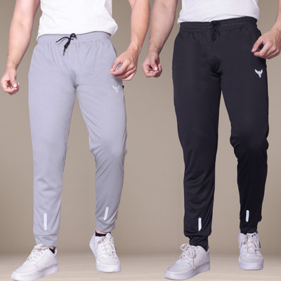 ZEEMBOOLI Solid Men Grey, Black Track Pants