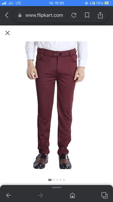 HoC Printed Men Red Track Pants