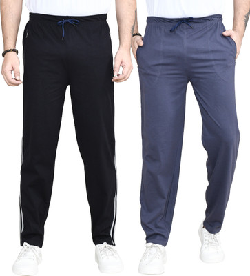 altius Self Design Men Black, Blue Track Pants