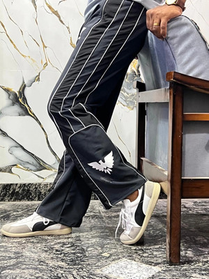 Anisom Colorblock Men Grey Track Pants