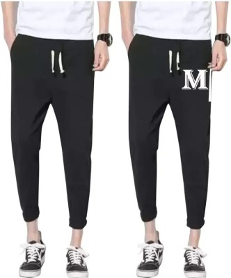 YFB Printed Men Black Track Pants