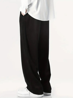 Daphne Maurier Solid Men Black Track Pants