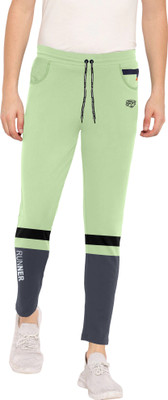 STUD APPARELS Colorblock Men Light Green Track Pants