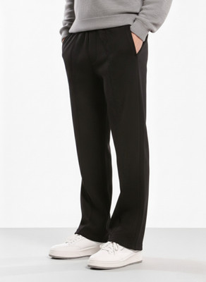 Dockstreet Solid Men Black Track Pants