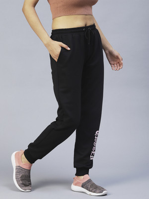 Ann Springs Self Design Women Black Track Pants