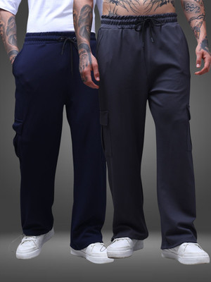 MADSTO Printed Men Dark Blue, Grey Track Pants