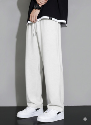 Dockstreet Striped Men White Track Pants