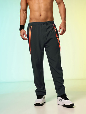 HRX by Hrithik Roshan Striped Men Grey Track Pants