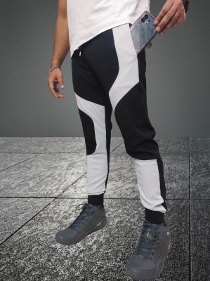 markview Colorblock Men Black Track Pants