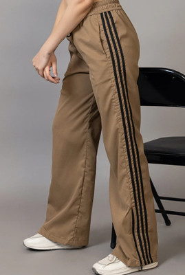 BAYSTREET Solid, Striped Women Beige Track Pants
