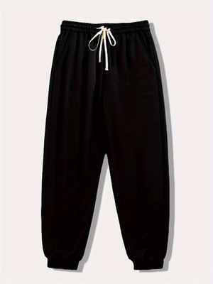 Daphne Maurier Solid Men Black Track Pants
