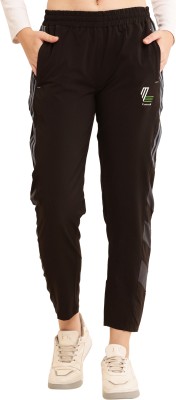 Leetuch Solid Women Black Track Pants