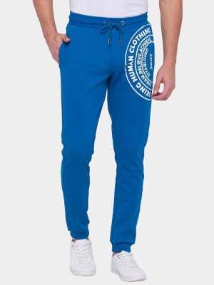 BEING HUMAN Printed Men Blue Track Pants