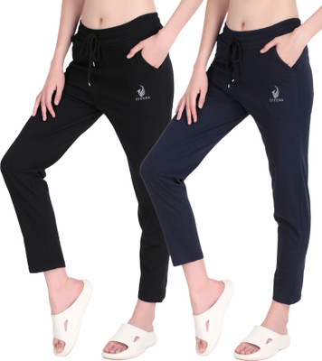 STYOXA Solid Women Black, Blue Track Pants