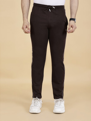STARFOX Striped Men Brown Track Pants