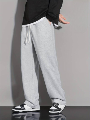 TRUFFLEGUM Solid Men Grey Track Pants