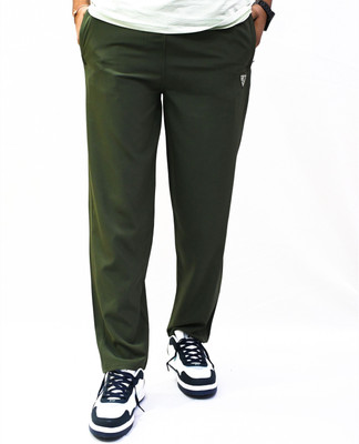 RV ROYAL Solid Men Dark Green Track Pants
