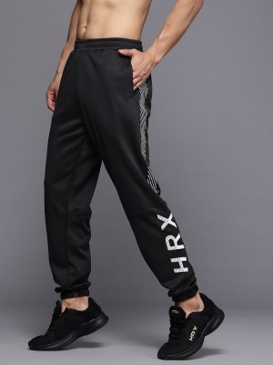 HRX by Hrithik Roshan Printed Men Black Track Pants