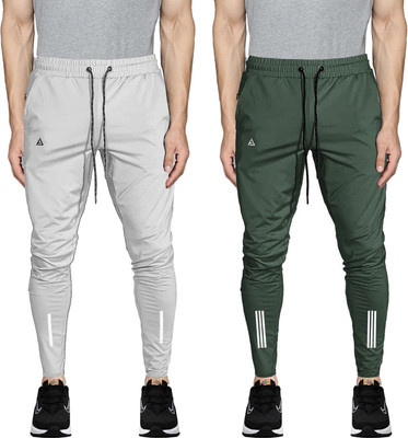 Z-DEVIL Solid Men Grey, Olive Track Pants